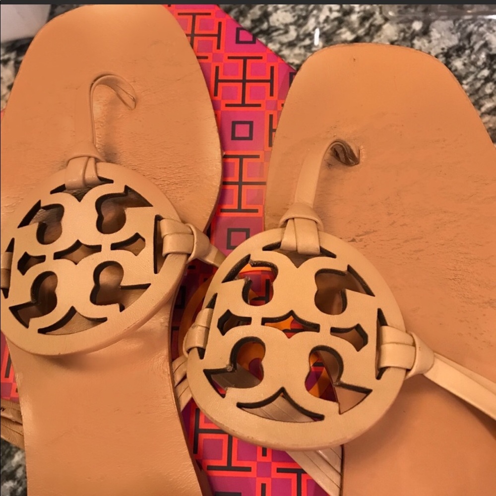 Tory Burch Squared Toe Miller Sandals 10